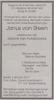 Overlijden 'Janus' VAN STEEN